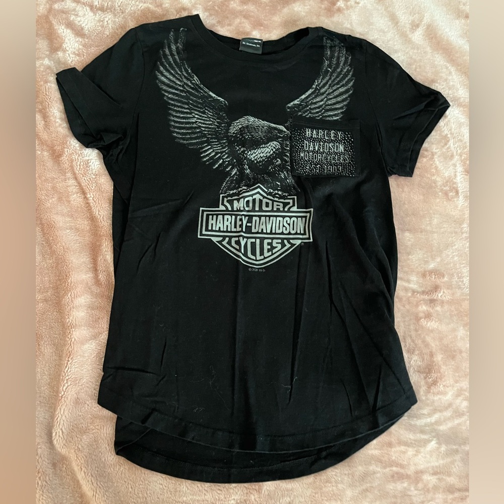 t shirt harley davidson rhinestone